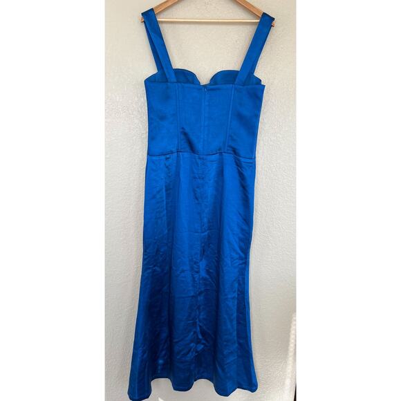 NEW REVOLVE Runway the Label Oura Maxi Dress XL Cobalt Blue Satin Corset Date - Picture 6 of 9